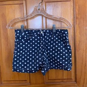 FOREVER21 Navy Blue Poka Dot Denim Shorts